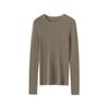 2026 Spring Seamless Round Neck Fine Knit Base Layer Shirt - 18 Gauge Superfine Wool