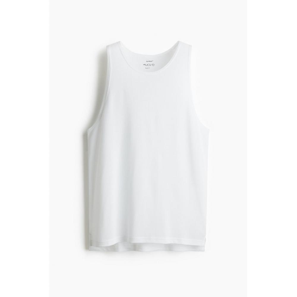 H M Sleeveless Sport Top Regular Fit dryMove wHite