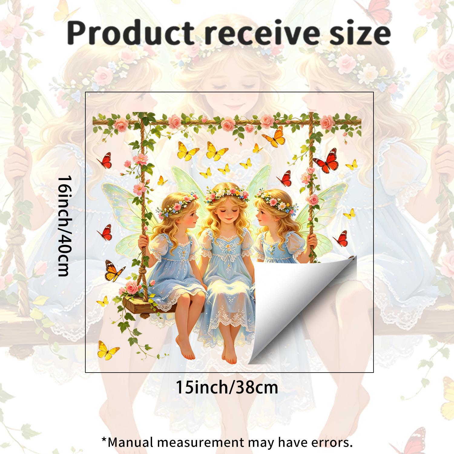 Fairy Tale Fairy Spirit Static Cling Stickers for Children s Room, Bedroom, Study, Balcony and Window Decoration JDT-A749