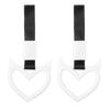 Car Steering Wheel Set of Rear Bumper Warning Car Interior Exterior [PATIKIL] Heart-shaped Strap, 2, Ring, & Accessory, White/Black