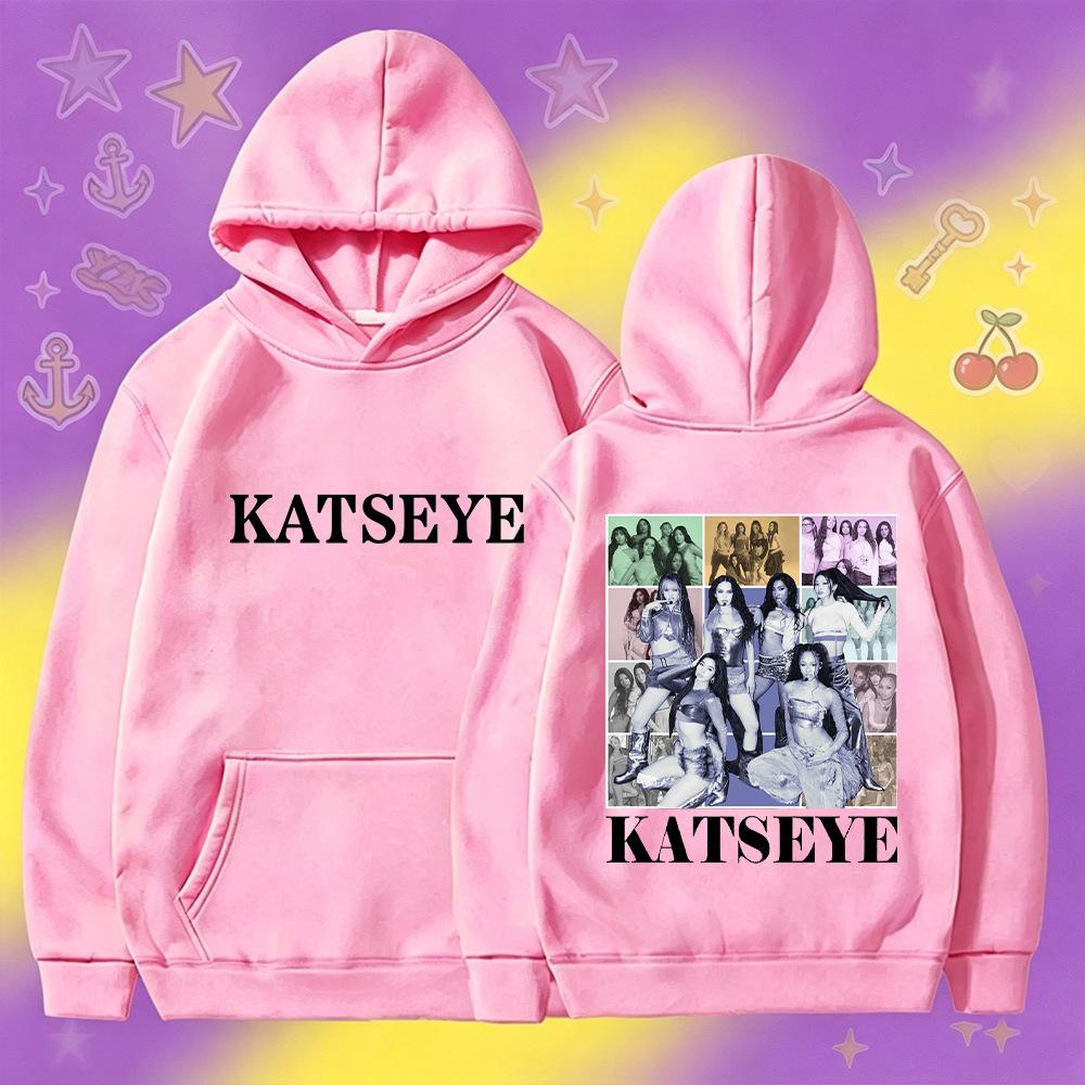 Katseye Retro Collage Print Hoodie for