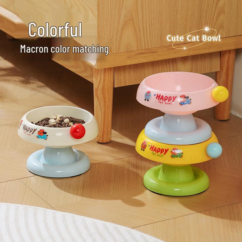 Douyin Pet Stainless Steel Cat Bowl, Dopamine Color, Non-Slip Dog Ice Cream Bowl, Neck Protection Feeding Utensils.