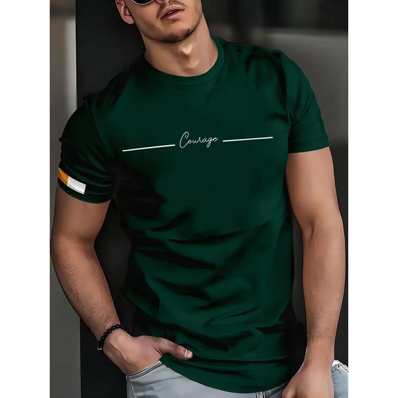 3D printed sports and leisure simple round neck short sleeved shirt XS