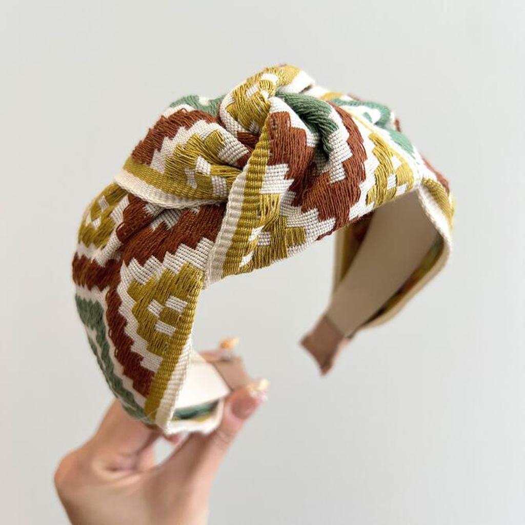 PROLY Ny Modehårband För Kvinnor Brett Sida Bohemia Turban Etnisk Stil Knytet Hårband Trendiga&Färgglada Håraccessoarer