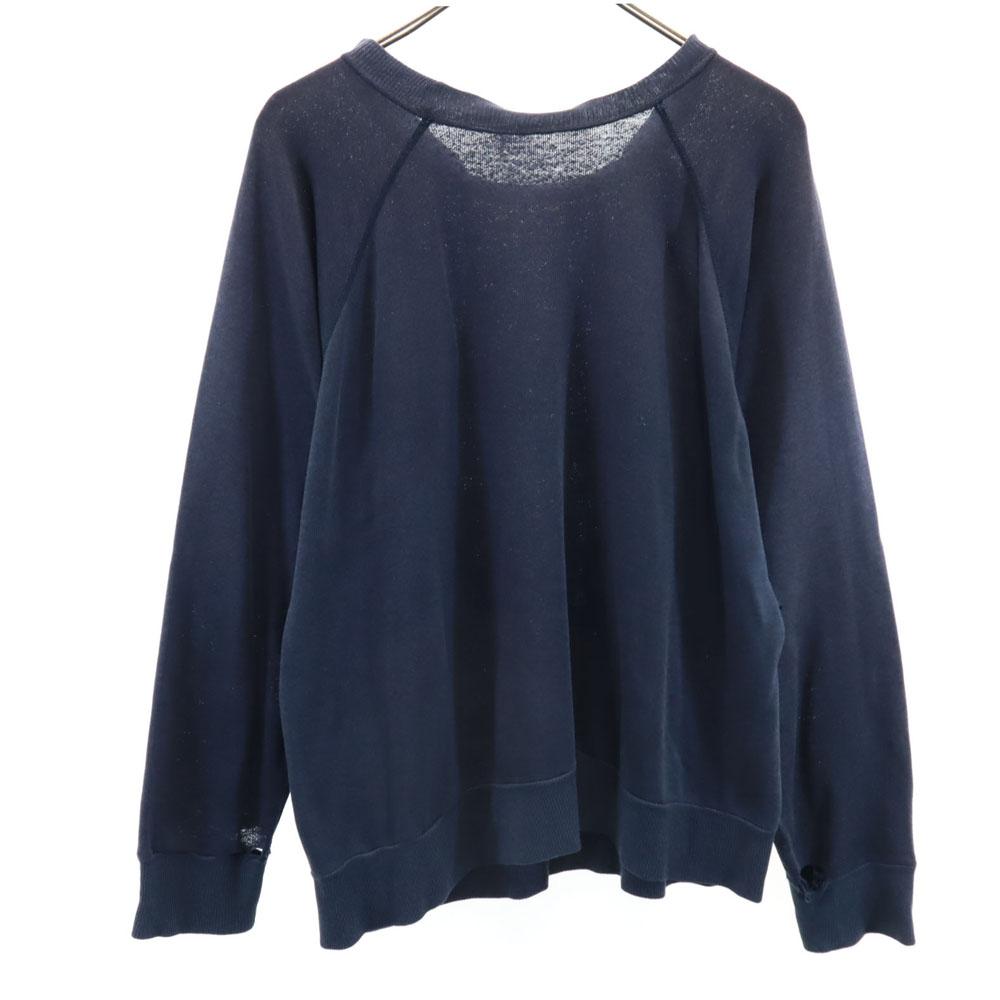 VINTAGE 70s 80s Notre Dame Long sleeve raglan sweat Navy Trainer College Men's Used