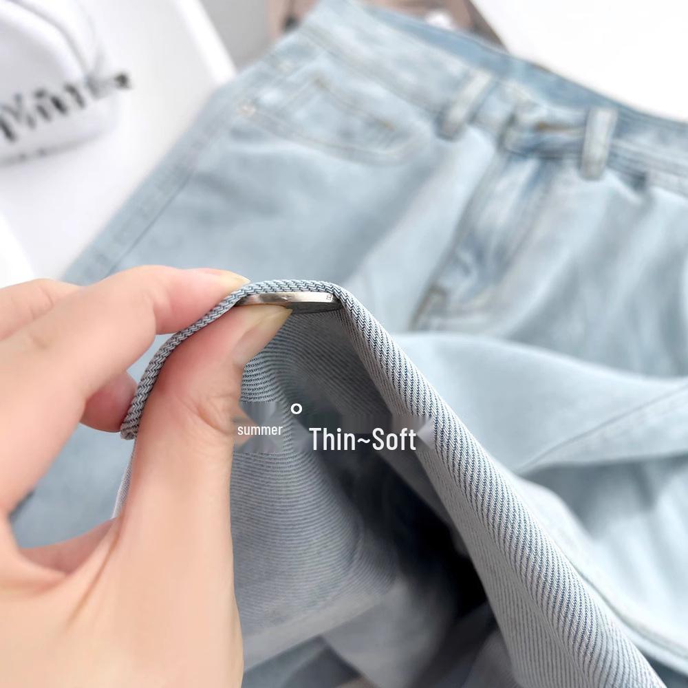 Damen Leichte Tencel Sommer Weitbein Hose - Hochtailliert, Slim-Fit und Gerades Bein Design