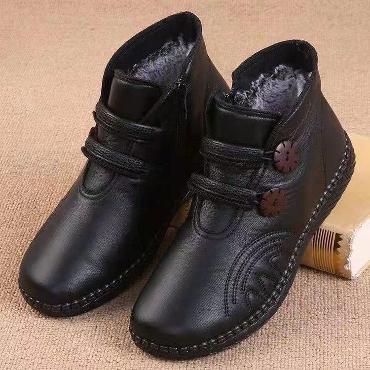 Autumn and winter new large size short boots women's thick-soled retro Martin boots women's medium tube soft sole