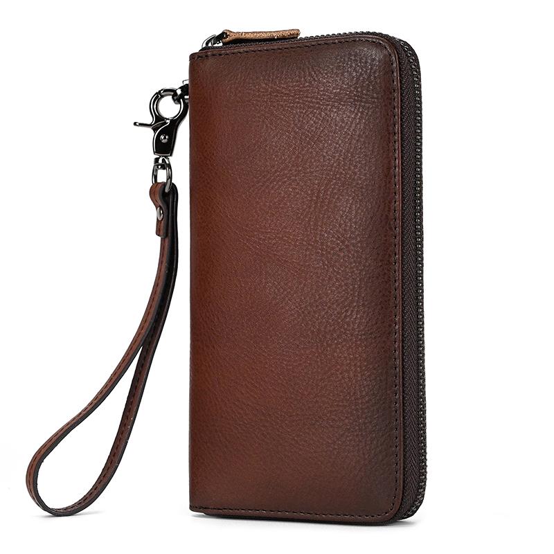 

Men Wallet Luxury High Quality 2026 Genuine Leather Clutch Purse For Female Male Long Purse Fashion Coin Purse Holder Of Woman кавовий