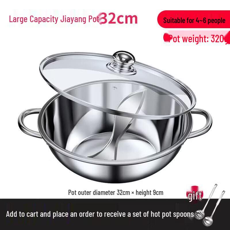 Qiwei 304 Stainless Steel Small Divided Induction Hot Pot