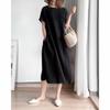 Sukienka damska letnia casualowa oversize gładka midi bawełniana luźna z krótkim rękawem linia A damskie Vestidos Mujer Odzież damska