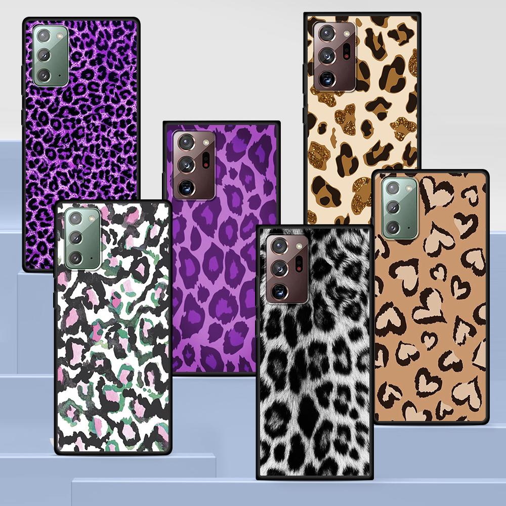 

Роскошный чехол с леопардовым принтом для Samsung Galaxy Note 20 Ultra 10 Lite 9 8 A53 A52 A12 S22 S21 FE S20 Plus, черный силиконовый чехол для телефона
