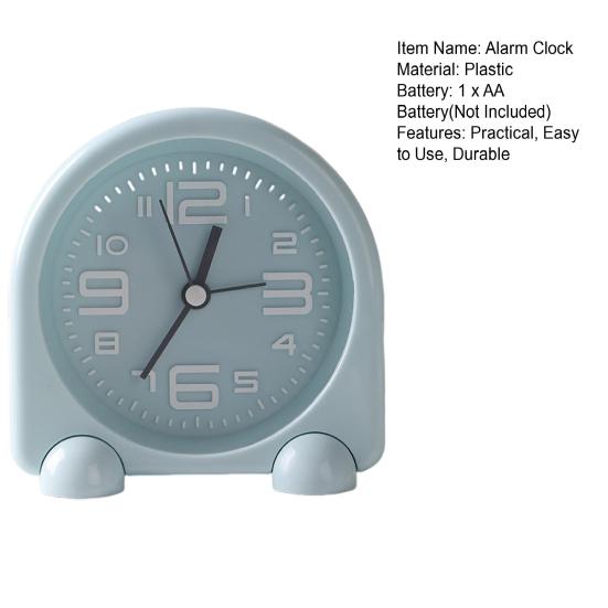 Bedside Alarm Clock Compact Mini Size Silent Operation Battery Powered Illuminated Display Decorative Table Clock