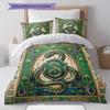 Mural Academy Emblem Pattern Bedding Quilt Set Quilt Cover Pillowcase Home Decoration Birthday Gift (1 * duvet cover + 2 * pillowcase, without core)