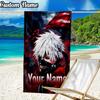 Custom Name Kaneki Ken Beach Towel - Soft, Ultra-Absorbent Microfiber, Lightweight, Perfect for Beach, Parties, Travel, Camping