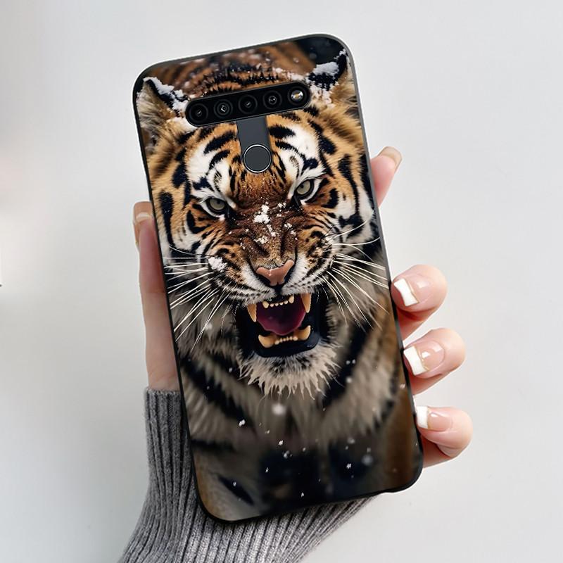

Phone Case For LG K41S/K51S Bumper Silicone Black Case Popular Volcano Pattern Shell Bright Colorful Soft Shockproof Cover LG K41S
