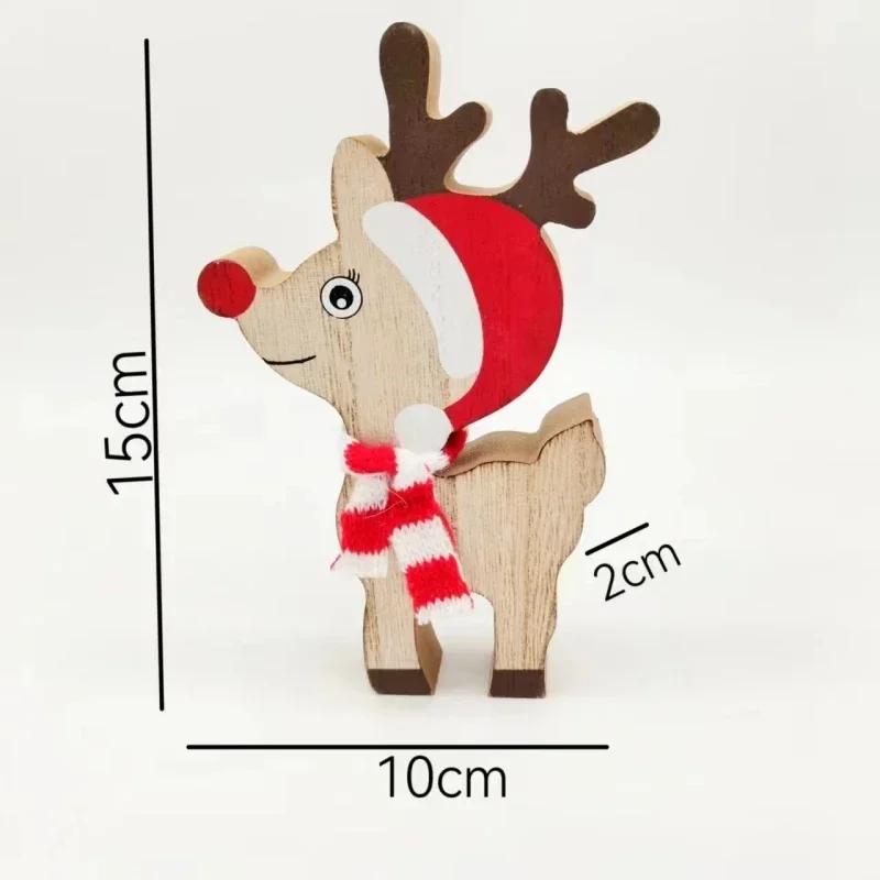 Christmas Deerlet Ornaments Creative Wooden Decoration Craft New Year Xmas Holiday Home Decoration Desktop Decor Christmas Gifts