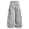 BeatStreet American Workwear Style Multi-Pocket Wide Leg Pants Loose Casual Deconstructed Design Men's Women's Trendy Trousers
