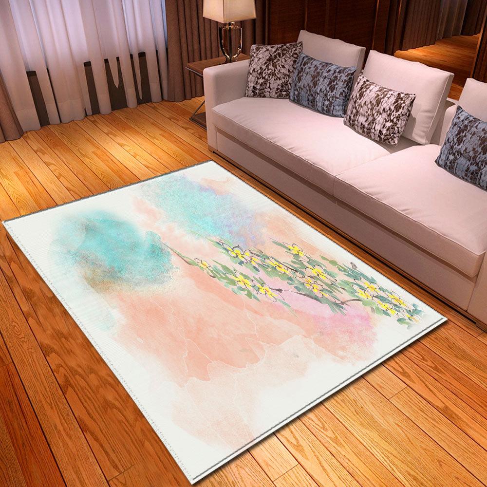 Gradual Change Large Carpet Feather Wind Bedroom Floor Mat
