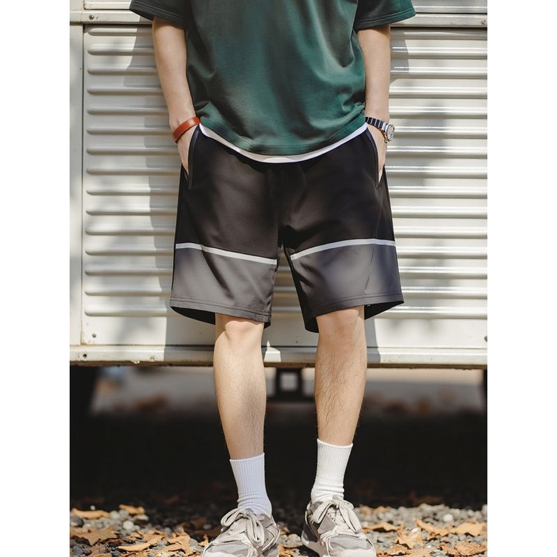 Outdoor Quick-Dry Color-Blocked Sports Shorts for Men, Summer Thin Fitness Running Shorts, Export Men's Casual Pants