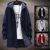 Men Sweater Fleece Cardigan Winter Jacket Men's Slim Sweaters Winter Long Hooded Sweater Thick Warm Coat Mens Clothing