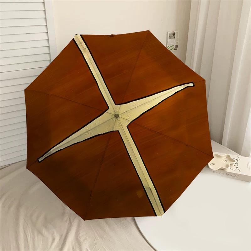 

1PC Wooden Cross Umbrella-8-Rib Reinforced, Automatic Open, Lightweight & Durable, Cute Fashion Accessory for Outdoor-F2658