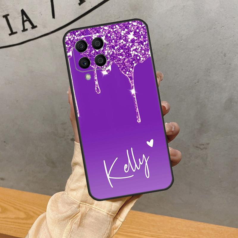Glossy  Glitter Personalised For Samsung Galaxy M16 M34 M11 M35 M21 M06 M33 M13 M53 M31 M55 M15 M14 M54 M12 M32 M52 Case