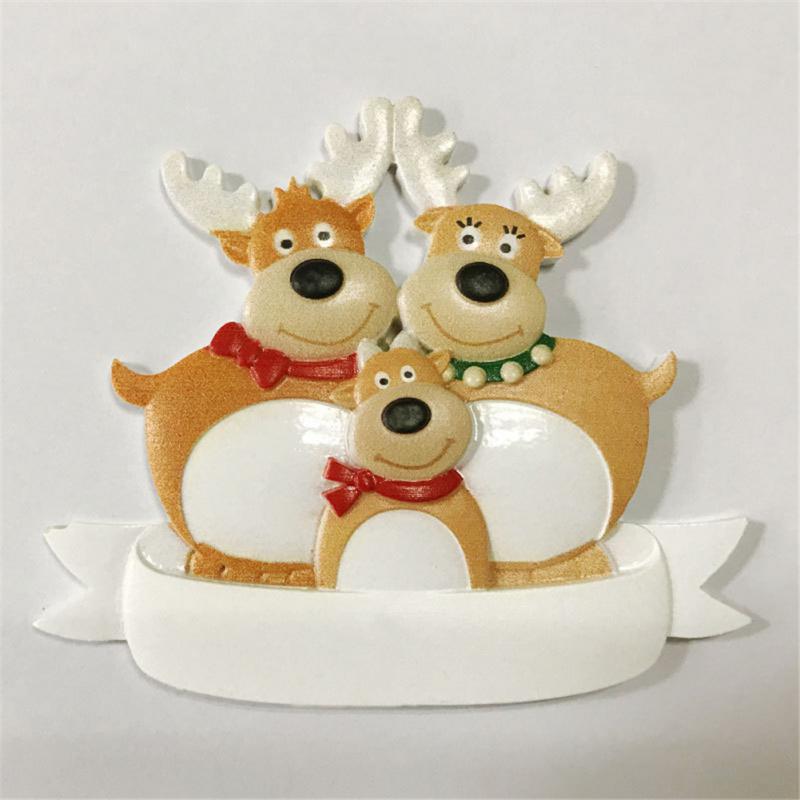 Christmas Tree Family Ornament Hanging Pendant Reindeer DIY Name Card For Holiday Decor Xmas Tree Pendant Crafts Gifts