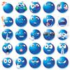 50 Small Blue Bean Emoji Sticker Sheets for Notebooks, Cars, Motorcycles, Water Cups, and Planners