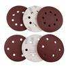 Red Sand Flocking 5-Inch Self-Adhesive Sandpaper Disc, 6 or 8 Holes, for Dry Grinding and Polishing