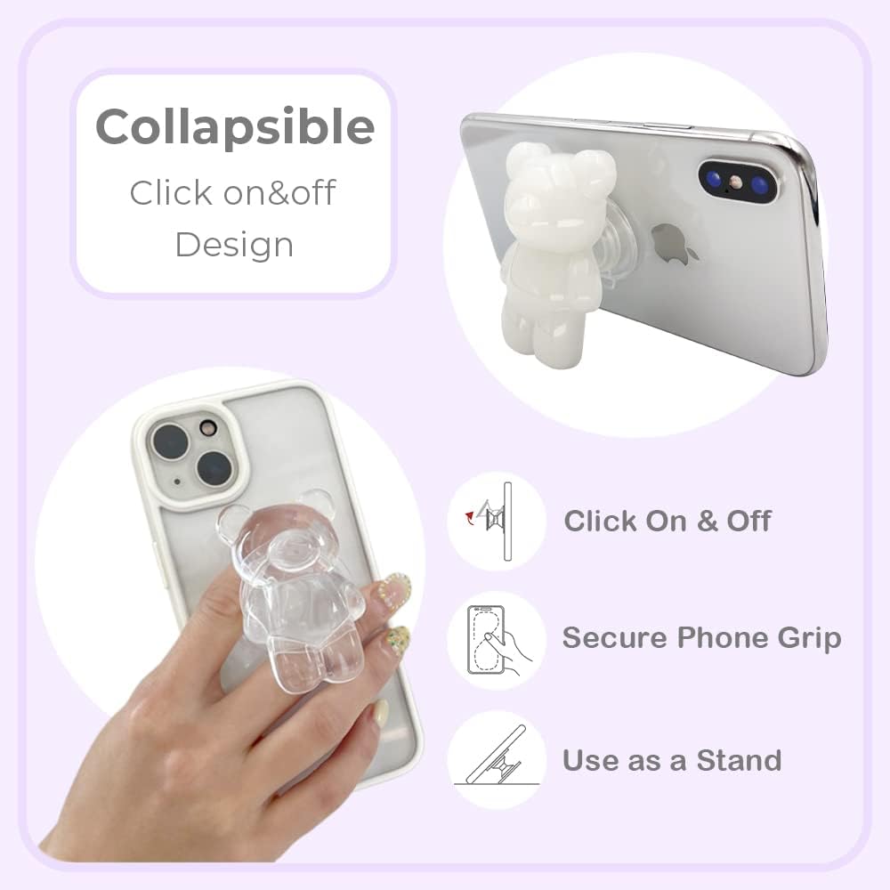 GRIPONG Fun 3D Gummy Bear Phone Grip - Expandable Collapsible Stand for Smartphones & Tablets - Bear Design, Secure Grip, Easy Attachment, and