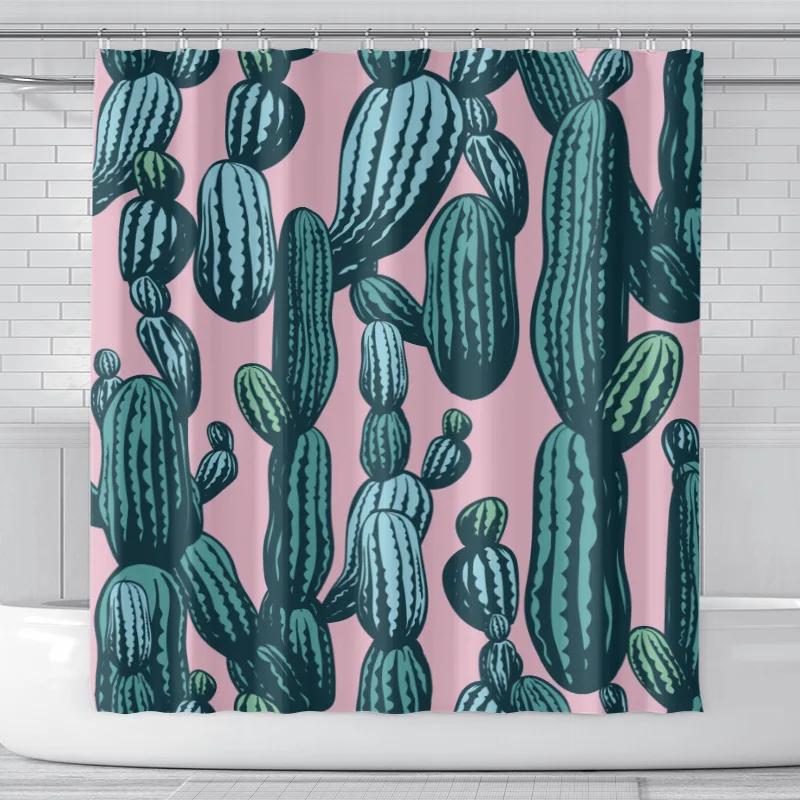 

Cartoon Plant Cactus Shower Curtain Bathroom Partition Decoration Simple Style Waterproof Fabric Bathtub Screen With Hooks W60H190(CM)-1 Pcs