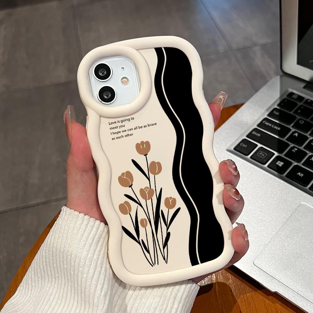 Big Wave Edge Mäkký silikónový materiál Macaron Puzdro na telefón Nárazuvzdorné ochranné gumové puzdro pre iPhone Samsung Huawei Honor Xiaomi Redmi OnePlus Moto