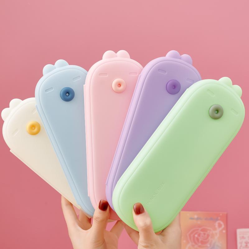 Cute Macaron Color Stationery Box Large Capacity Multi Functional Pencil Case Student Gift Waterproof Storage Box