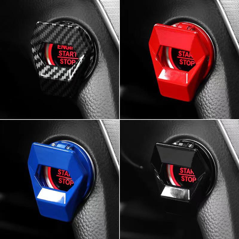 1Pc Car Interior One-Key Start Ignition Engine Stop Push Switch Button Anti-scratch Protective Cover Decoration Sticker