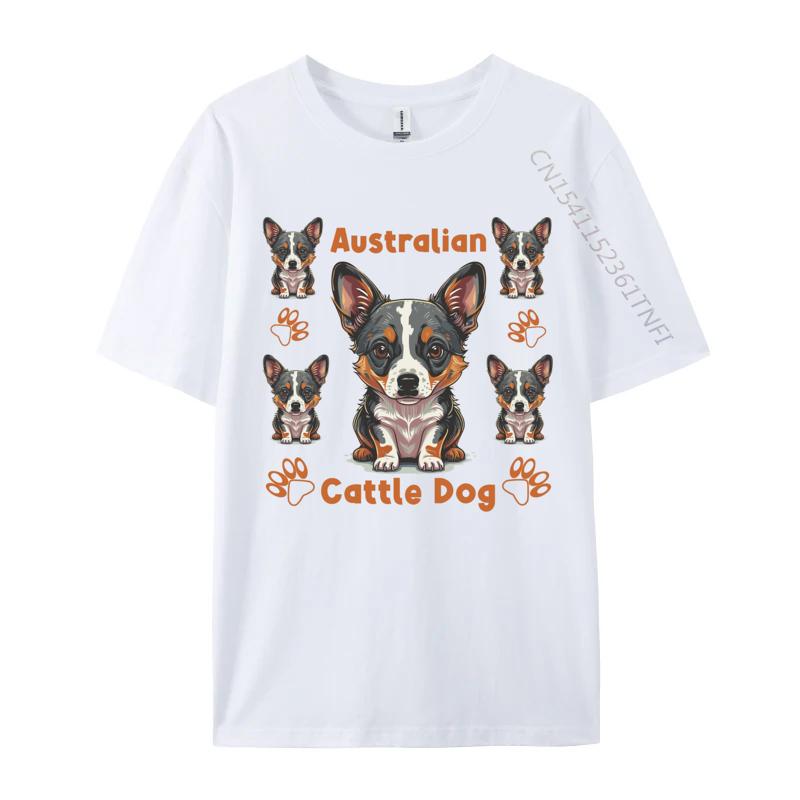 

Austalian Cattle Dog T Shirt Dog Lover T Shirt Gift Cotton Fabric Men Tee Shirts Blue And White Graphic T Shirts S