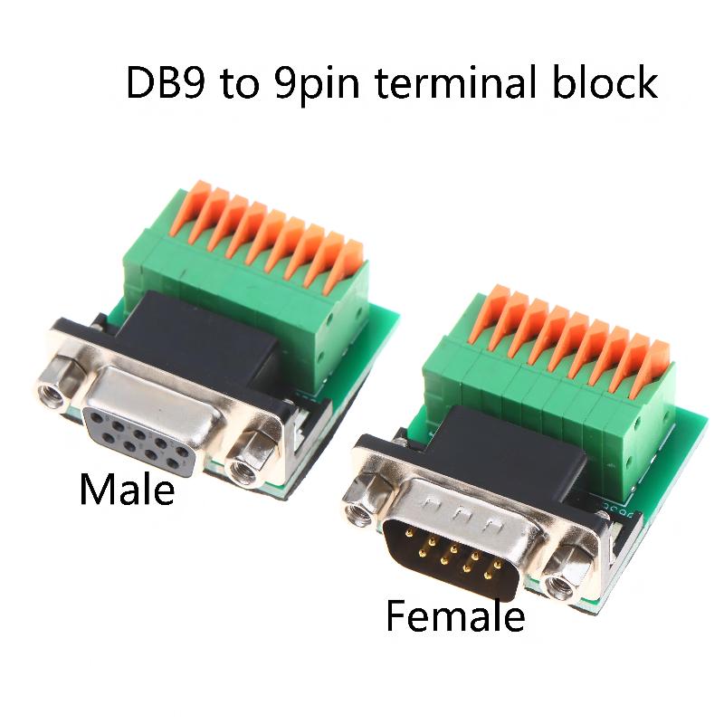 DB9 Male Female RS485 RS422 9Pin Terminal Adapter Solderless Connector for Industrial Automation and Serial Communication Applications