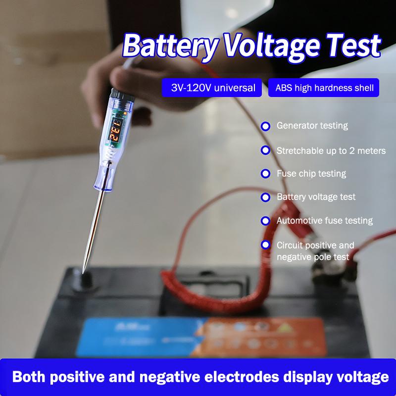 3V To 120V Digital Display Voltage Circuit Tester Multifunction Car Diagnostic Probe Test Pen Electric Measuring Pen Repair To