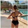2021 Sexy Push-Up Durchsichtiger Patchwork Rückenfreier Badeanzug für Damen