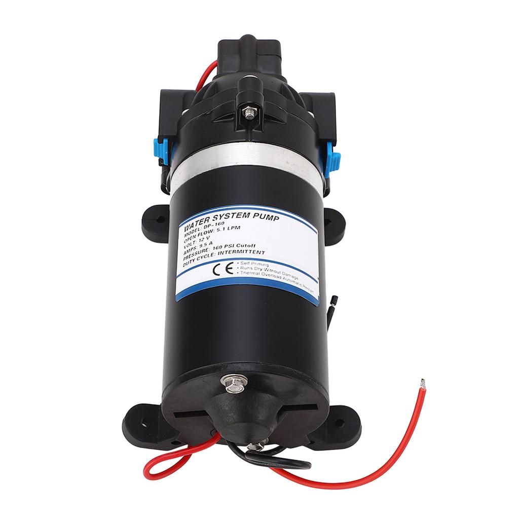 160PSI High Pressure Diaphragm Pump Water Booster Pump 5.1LPM 3 Meter Discharge Lift DC12V