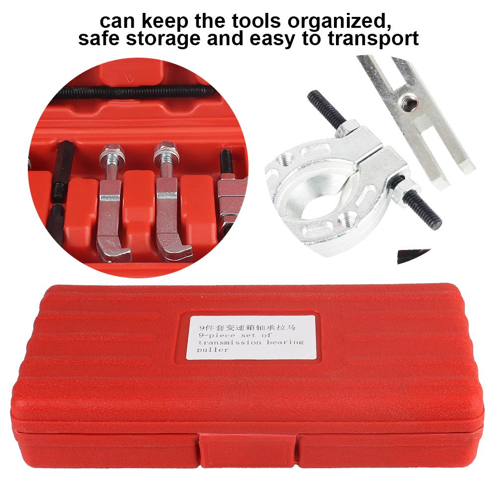 Bearing Separator and Puller Set with Red Case Bearing Removal Tool Set Bearing Separator Car Repair Tool Kit 9Pcs Professional