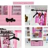 Pink Wardrobe with 10pcs Hangers Playset Doll Accessories Fashion Toys Fold-out Rack Portable Closet Birthday Christmas Gift