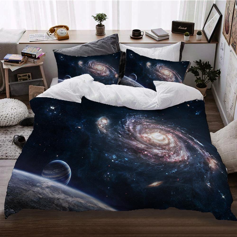 Cosmic Interstellar Wind Bed Three-Piece Set Four-Piece Digital Printing Quilt Cover Pillowcase Sheet