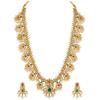 Faux Ruby Faux Emerald & Beads Studded Bridal Necklace Earrings Set Ethnic Jewellery Gift for Women