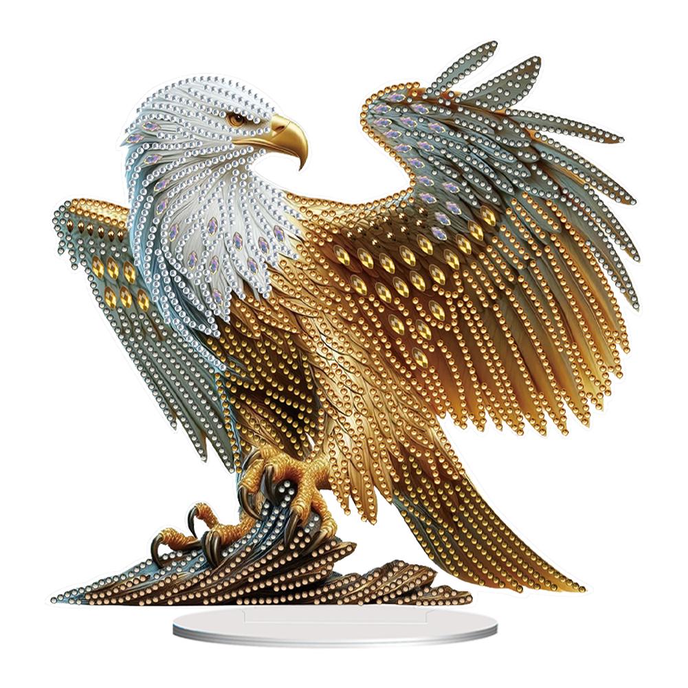 Acrylic Special Shape Eagle Trophy 5D DIY Diamond Art Tabletop Decorations Diamond Painting Desktop Decors for Adults Beginner