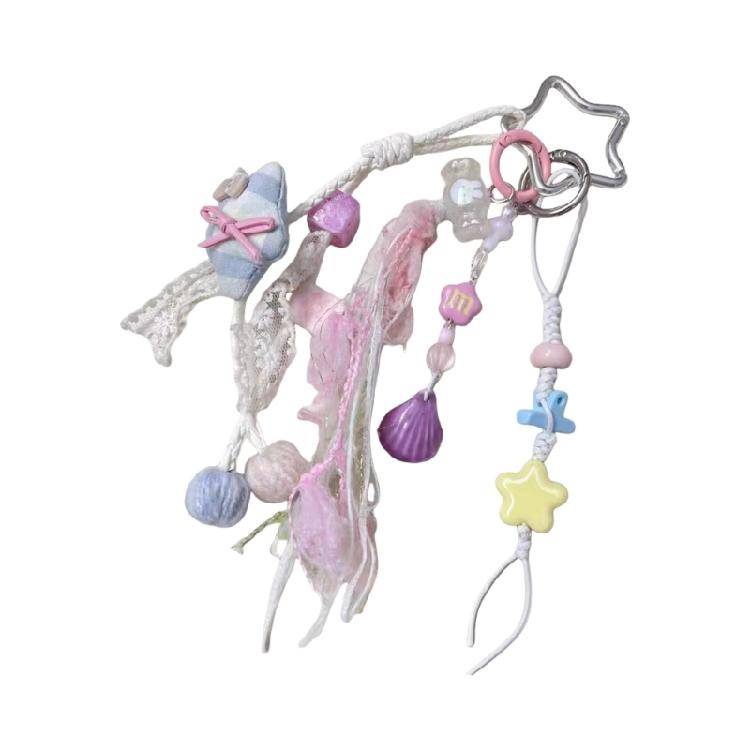 Elegant Star Designs Bag Charm In Macaron Color Featuring Artistics Beadwork and Dynamic Tassels Embellishment 1