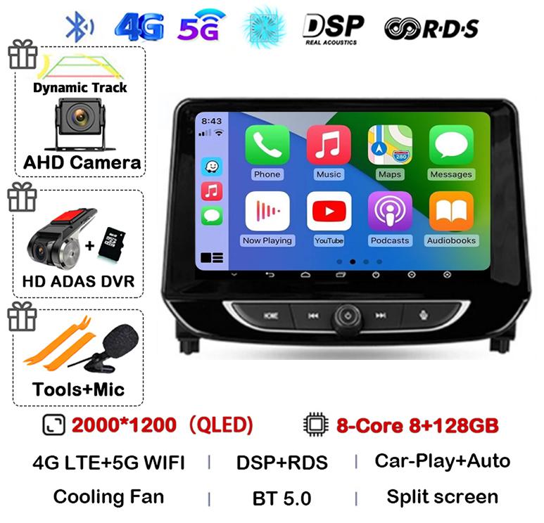Android 14 Carplay Auto 4G+WIFI Car Radio For Chevrolet Tracker 4 2019 2020 2021 2022 Multimedia Stereo Video Player GPS Audio