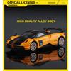 Simulation Pagani Huayra 1/43 Alloy Car Model Children's Pull Back Toy Ornaments Miniature Voiture Diecast Car Toy for Boy Gift