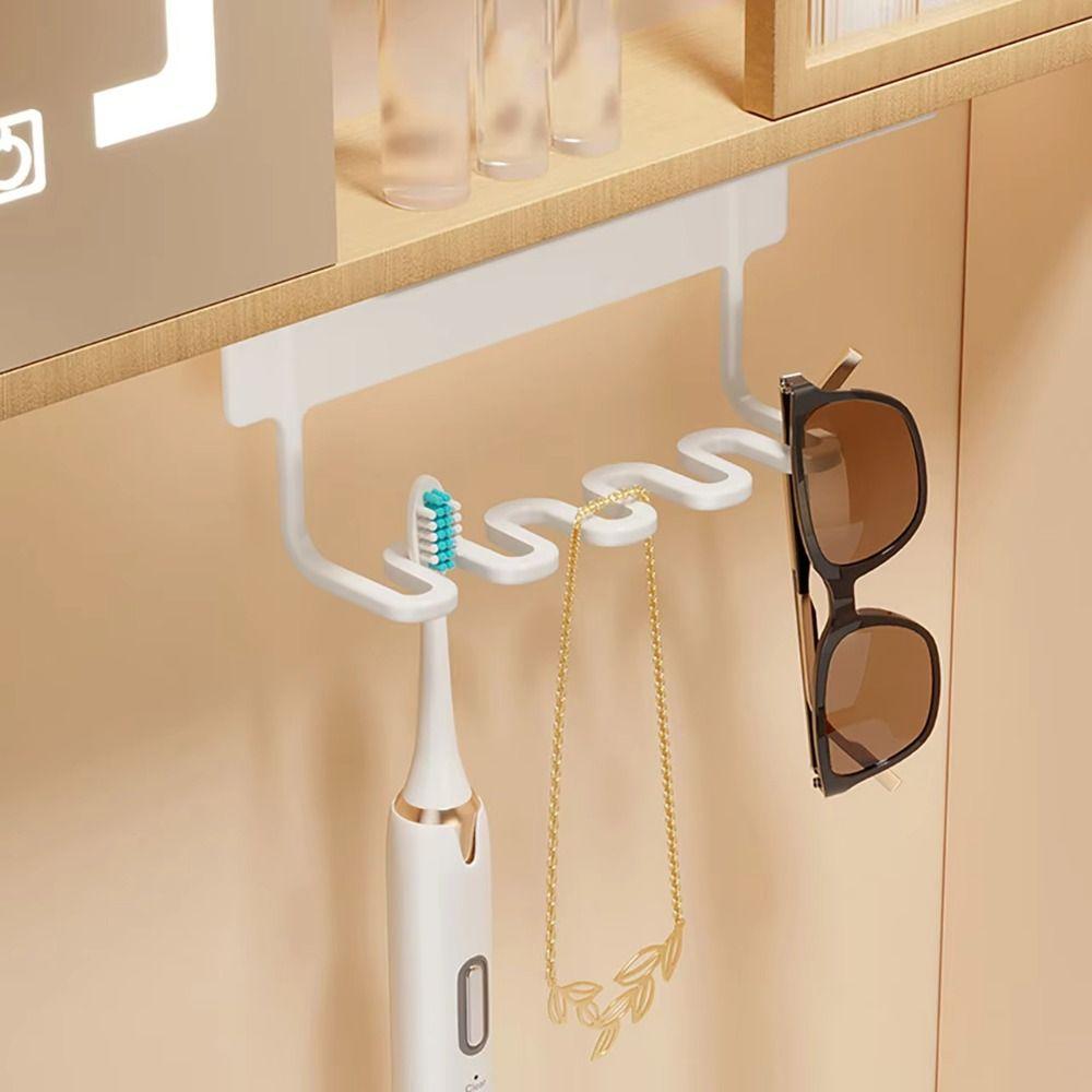 Wall Mounted Toothbrush Holder 4 Slots Razor Storage Racks Durable Toothbrush Organizer