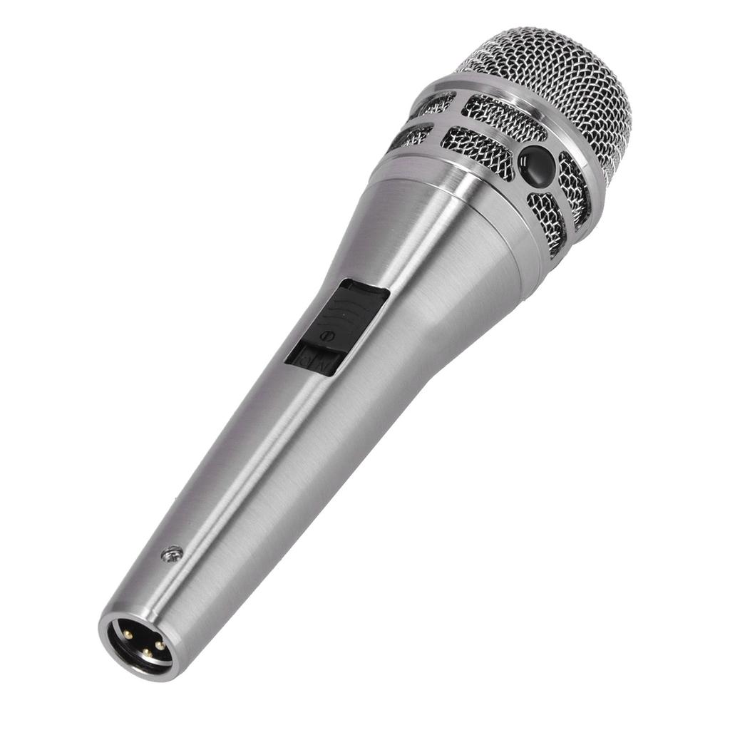 Microphone Wired Dynamic Cardioid Handheld Mic for Karaoke Singing Home Outdoor Stage SpeechSilver