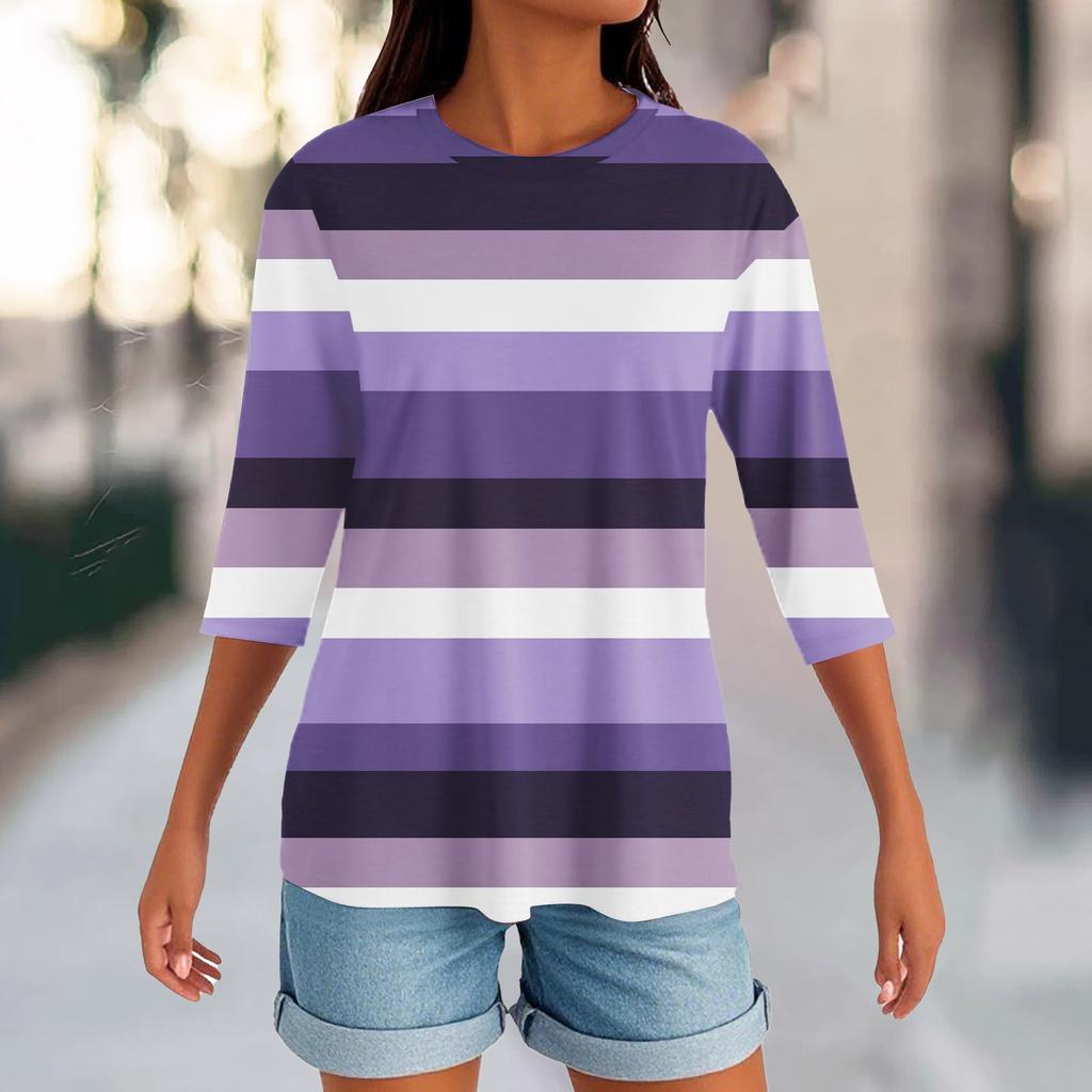 Women's Round Neck Hem Slit Fashion Casual Solid Color Short-sleeved Top